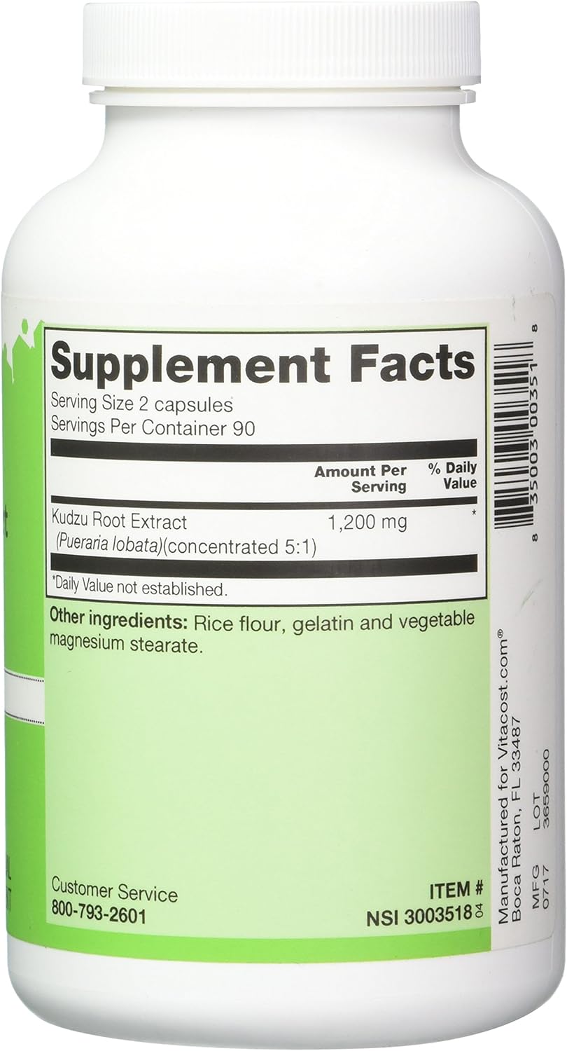Vitacost Kudzu Root Extract -- 1200 mg per serving - 180 Capsules - Image 3