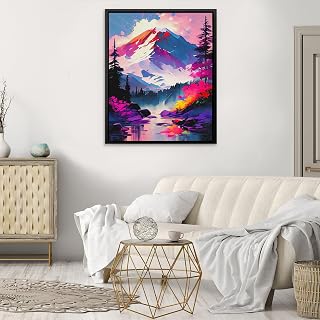 Mt Hood Wall Art, Cotton Candy Pop Art Painting, Oregon Wall Print Mt Hood Decor Cotton Candy Pop Decor Painting Oregon Poster,82