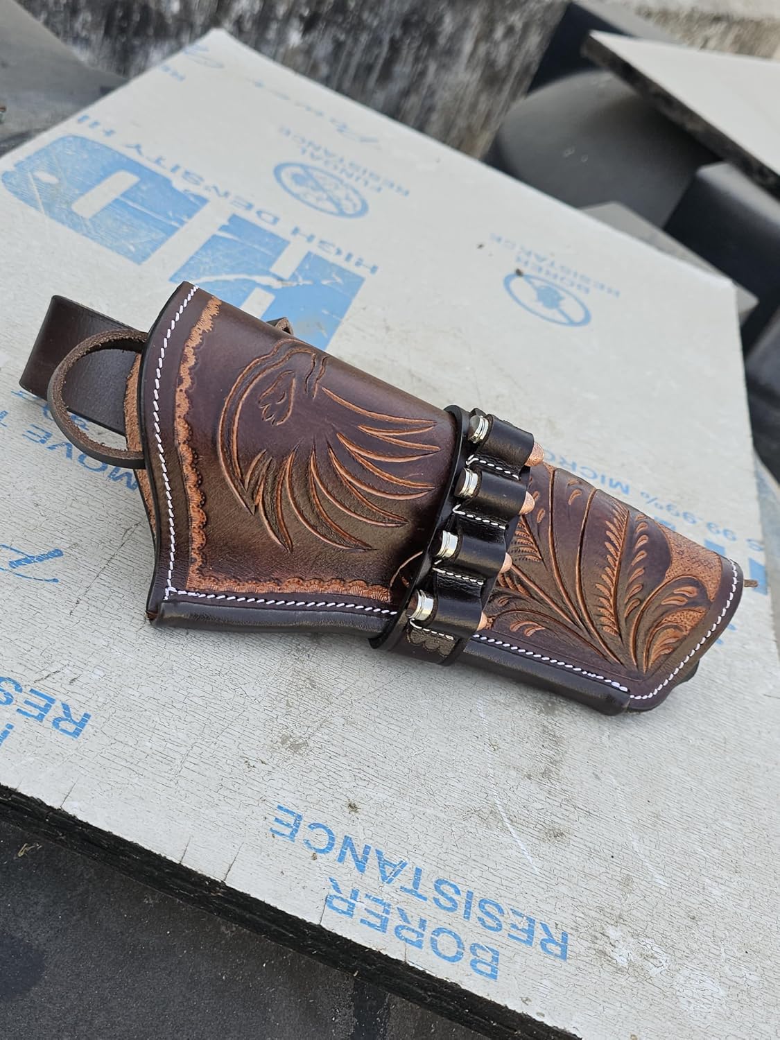 22 / .38 / .357 / .44 / .45 Western Gun Holster – Full Grain Leather – Fits 4" to 6.5" Barrel Revolvers – Compatible with – Colt SAA, Wrangler, Heritage Rough Rider