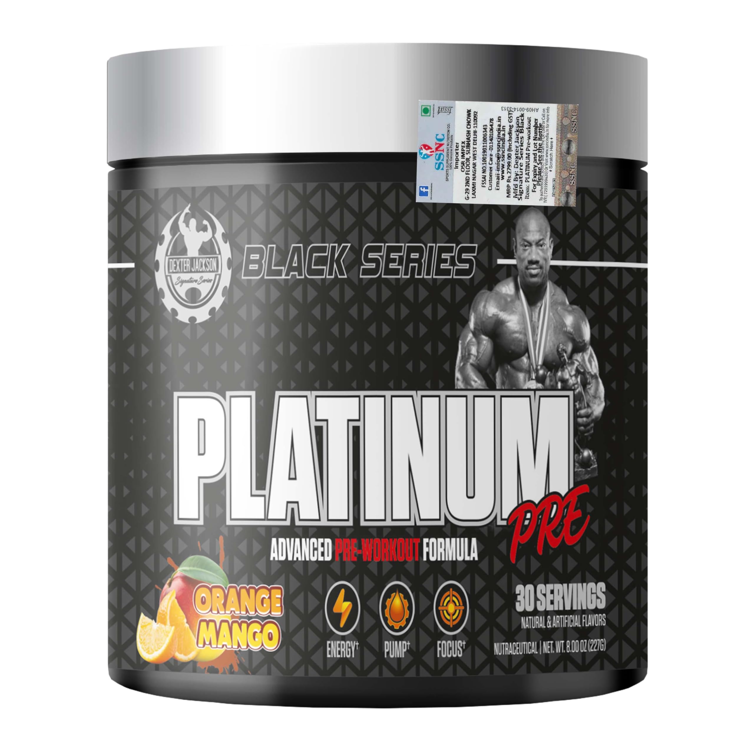 Dexter Jackson Black Series Platinum Pre-Workout | Advanced Pre-Workout Formula | 30 Servings (227g) | Orange Mango Flavor — Amazon image 4