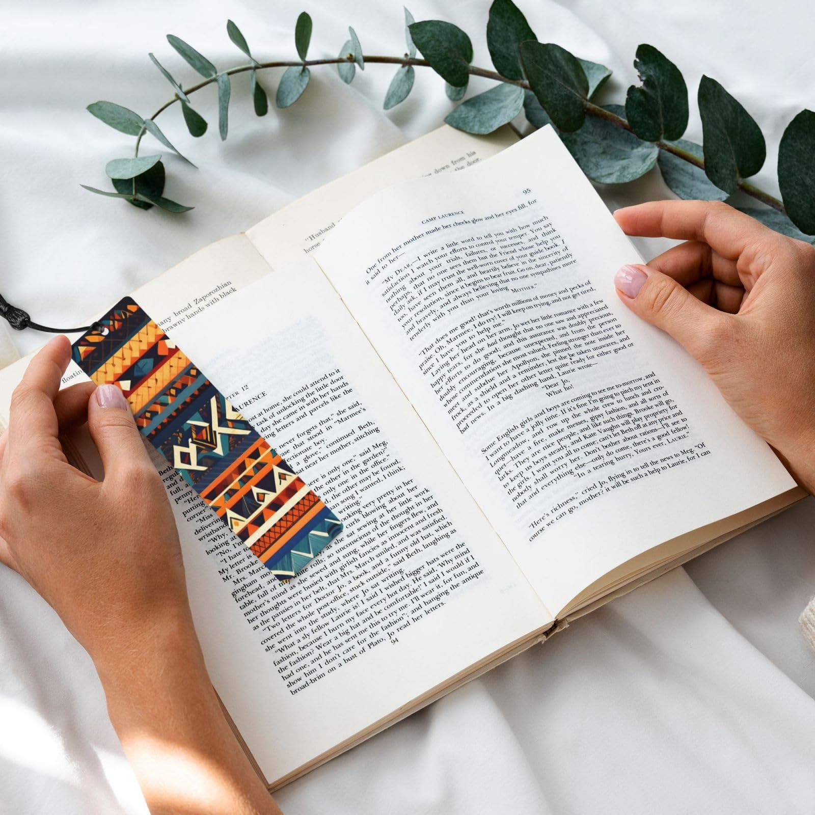 Marque-pages En Bois Imprimé Avec Pompons Motif National Africain