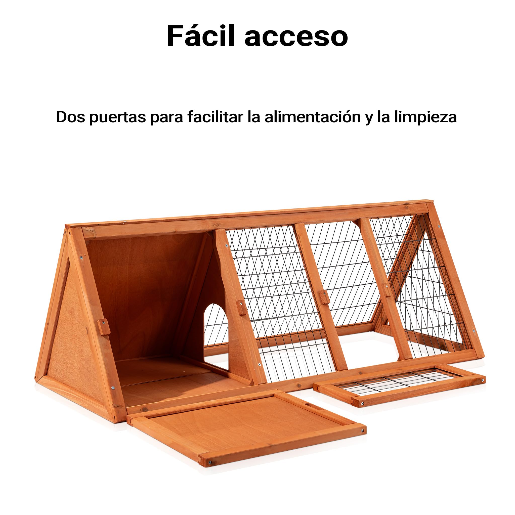 Conejera caseta Jaula Conejos Animales pequeños recinto Descubierto Corredor Madera Abeto