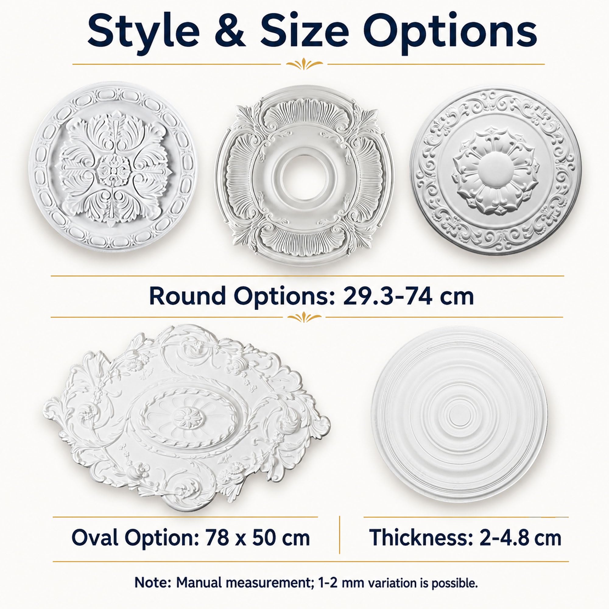 Rosone Decorativo per Soffitto,Rosone Lampadario Soffitto,Medaglione per Ventilatore da soffitto,Piastra Copertura Decorativa,Leggero,Stile Europeo,per lampadari,ventilatori a soffitto