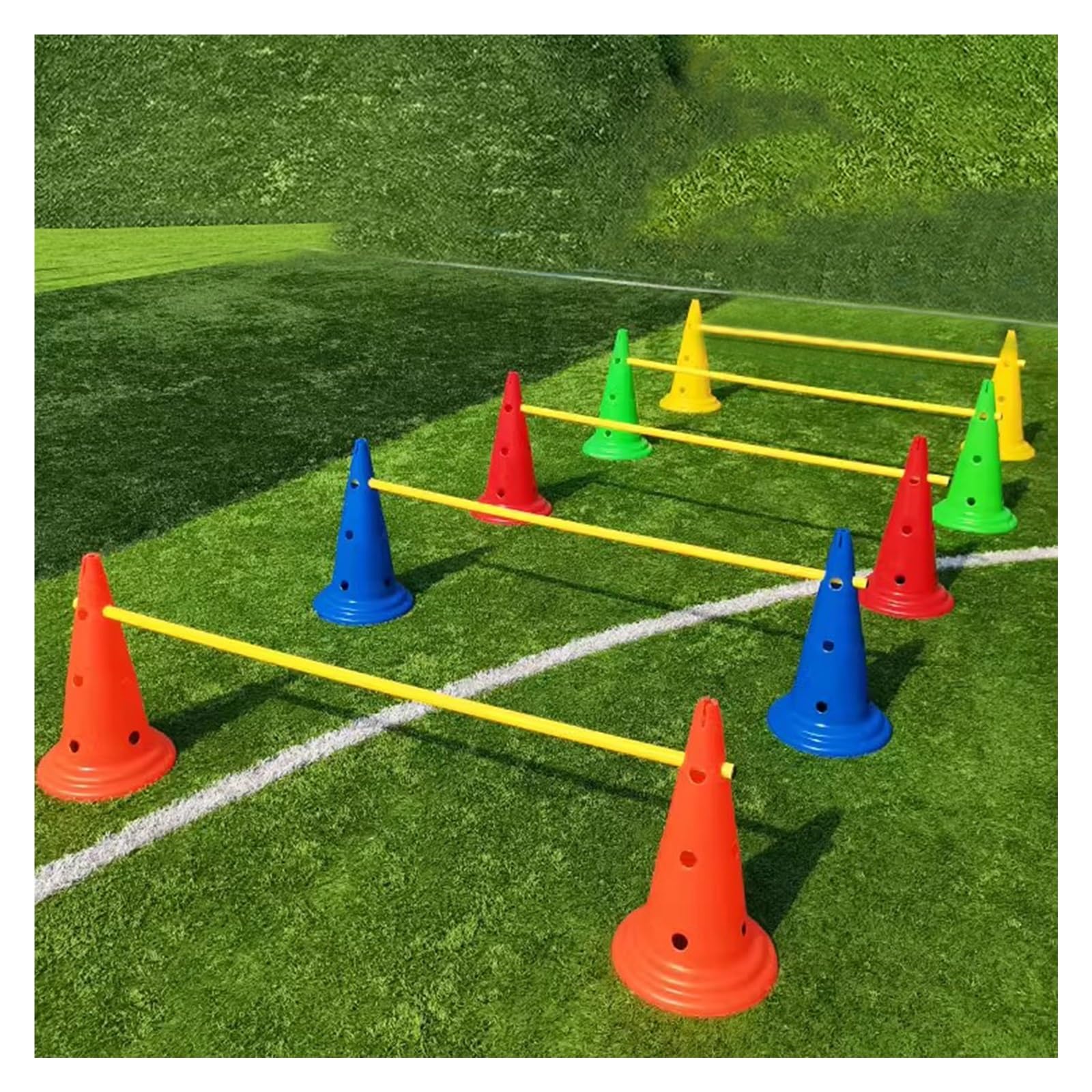 Vallas Entrenamiento Juego de barras de saltar Profesional Juego De Conos Para Vallas, Ajustable Conos De Entrenamiento Y Postes De Agilidad, Equipo De Práctica Multideporte Para Niños Mascotas Adulto