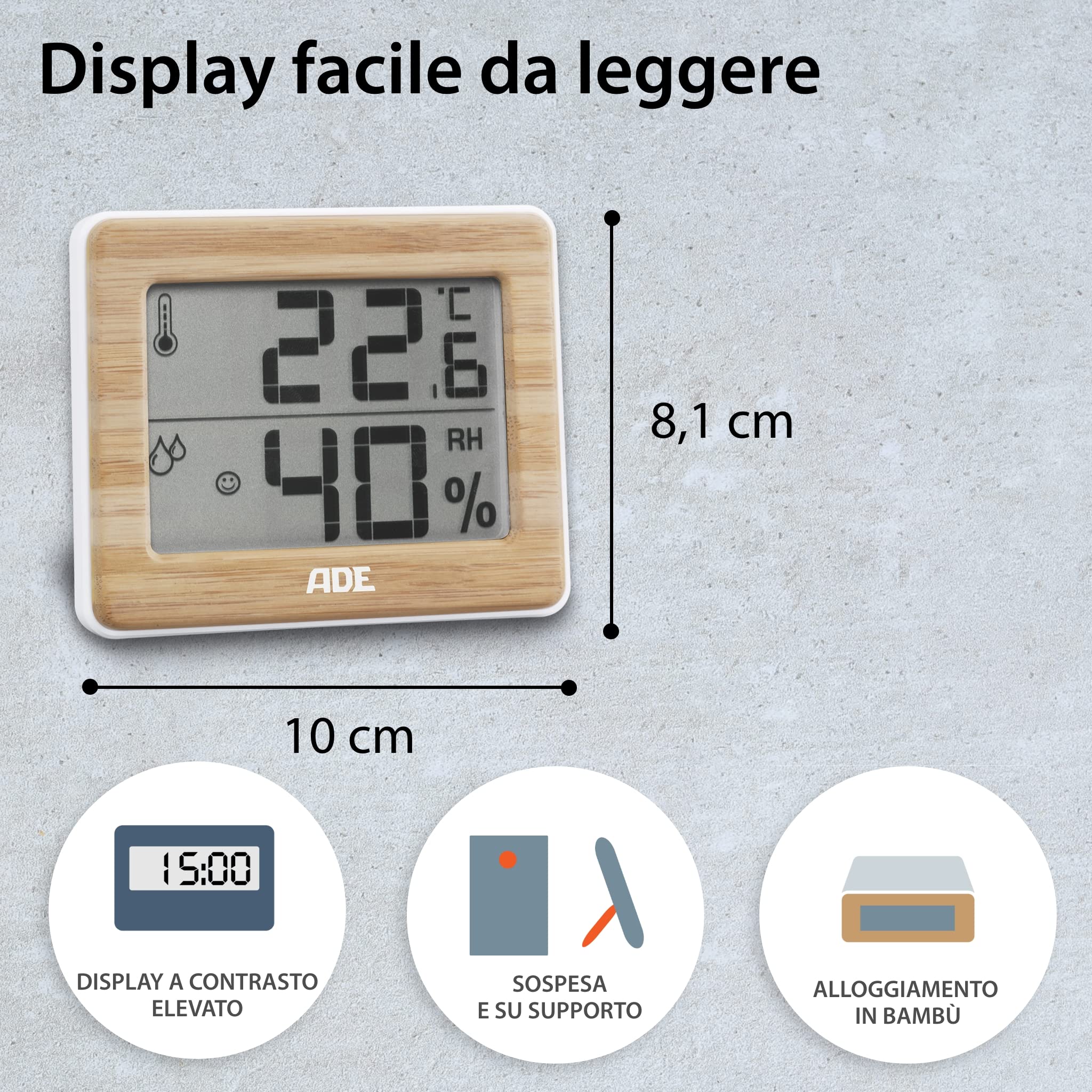 G.CATACC Termometro Ambiente Interno, Igrometro Digitale Per Ambiente Misuratore Di Umidità E Temperatura Interno Per Casa, Asilo Nido, Terrario, Incubatrice, Serra - Foto 4