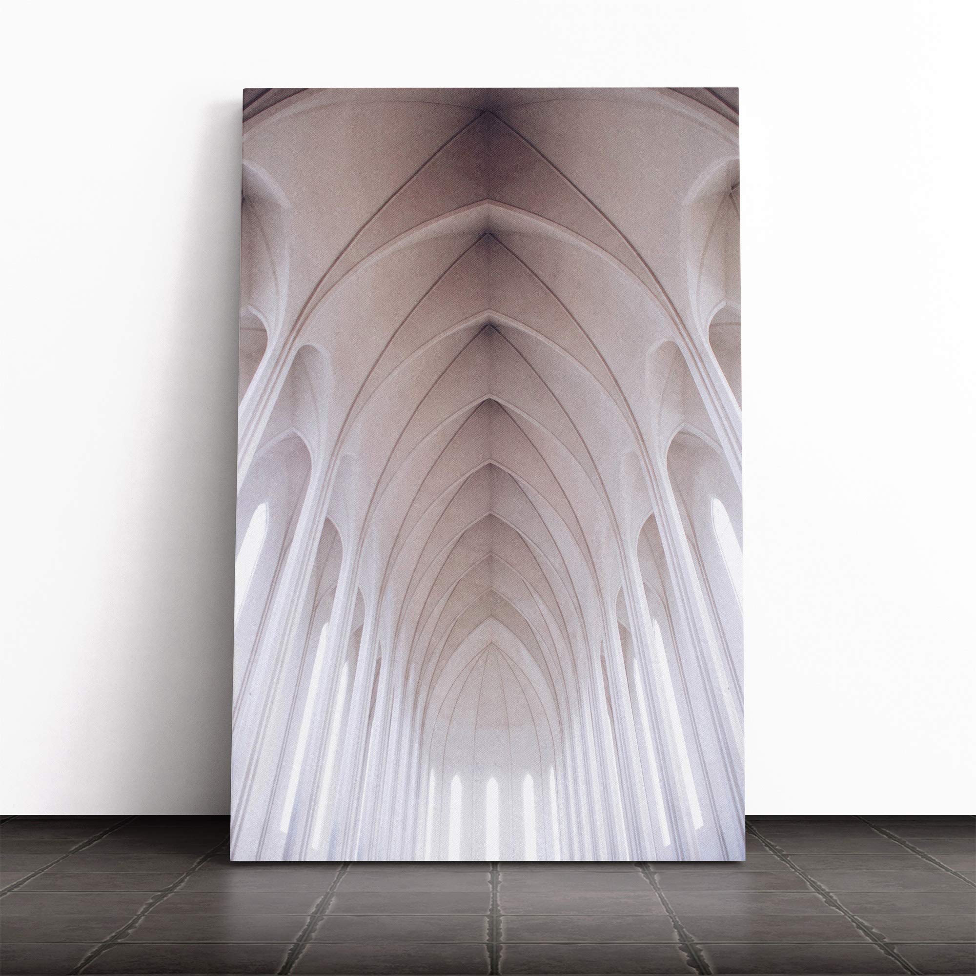 Architecture Church Ceiling Canvas Print | Gallery Wrapped 30mm Frame Wall Art | 30x20 inches | Ready to Hang | Modern Cityscape Picture | Living Room Bedroom Lounge Office