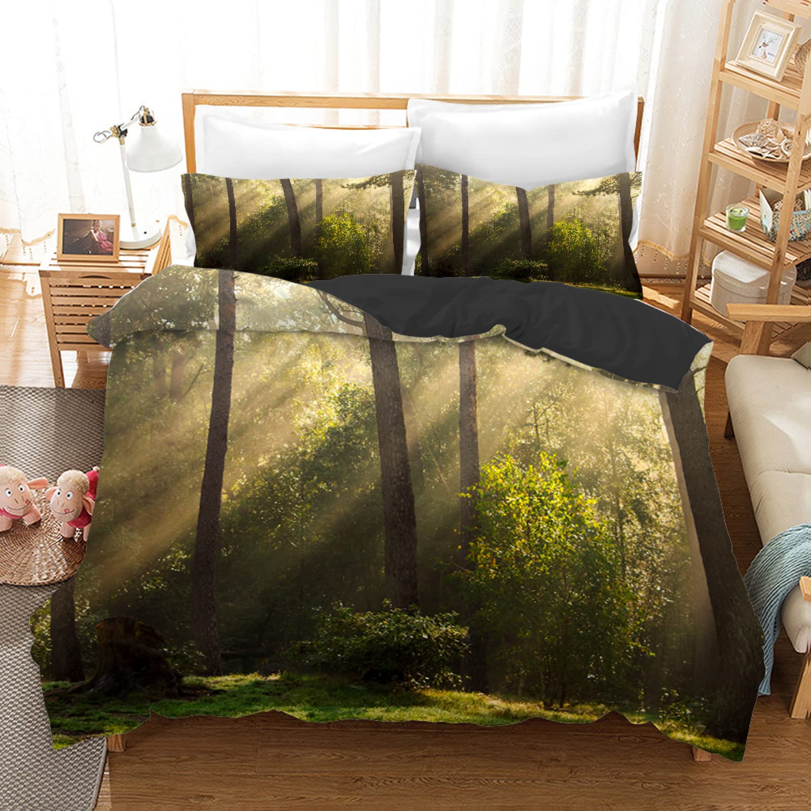 Housse de couette 160x200 jaune en microfibre pour un entretien facile sans repassage