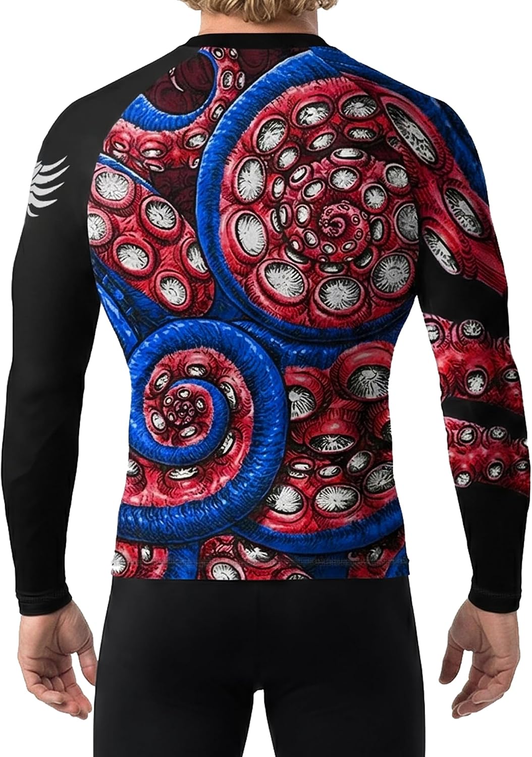 Raven Fightwear Men's Kraken Octopus BJJ Rash Guard MMA Red/White/Blue
