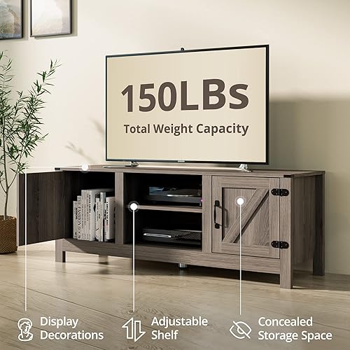 Miniatura 3 de Cozy Castle Farmhouse - Soporte de TV moderno para TV de 5560 pulgadas centro de entretenimiento para televisores de hasta 60 pulgadas consola