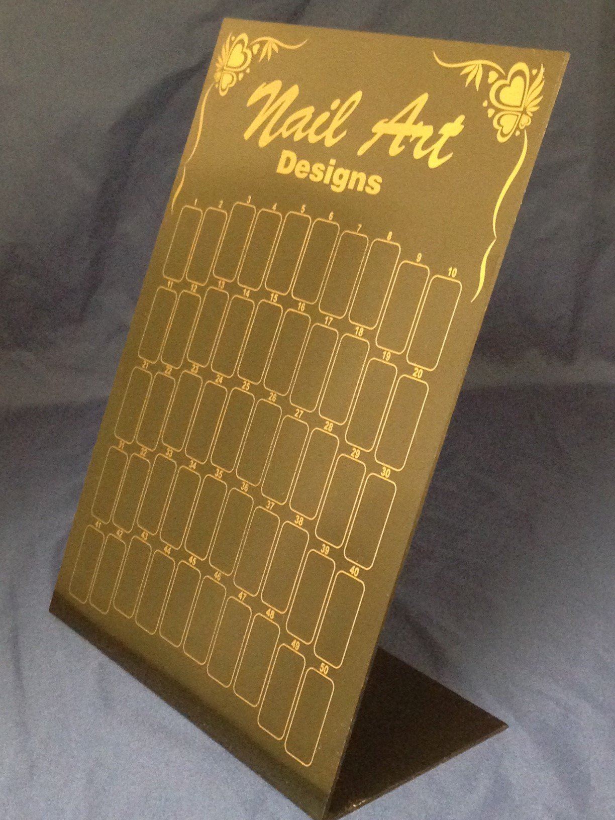 Black Nail Art Designs 50 Slot Nail Tips Display Board (Quantity: 5 Pieces)