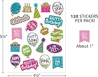 Vista 6 de Teacher Created Resources Pegatinas de feliz cumpleaños de confeti (TCR8585)