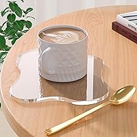 Leadiy Clear Acrylic Cloud Shape Coasters - Irregular Decorative Drink Coasters for Table Protection & Jewelry Display