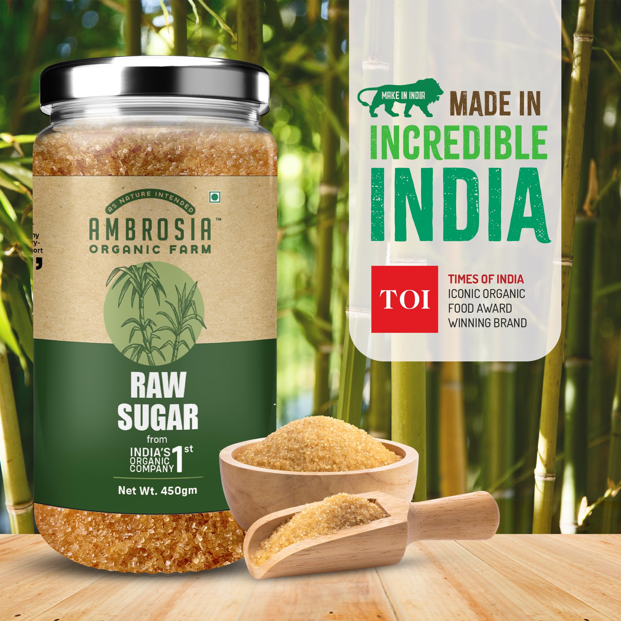 Deliciously Pure and Healthy: Ambrosia Organic Raw Sugar - 100% Pure Khandsari Shakkar/Chini, the Irresistible Natural Sweetener for Everyday Indulgence! 450Grams (Pack of 2) - Image 2 thumbnail