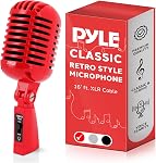 Pyle Retro Mic Vintage Style Dynamic Mic Designed for Stage Performance and Clarity Inc 16ft XLR Cable