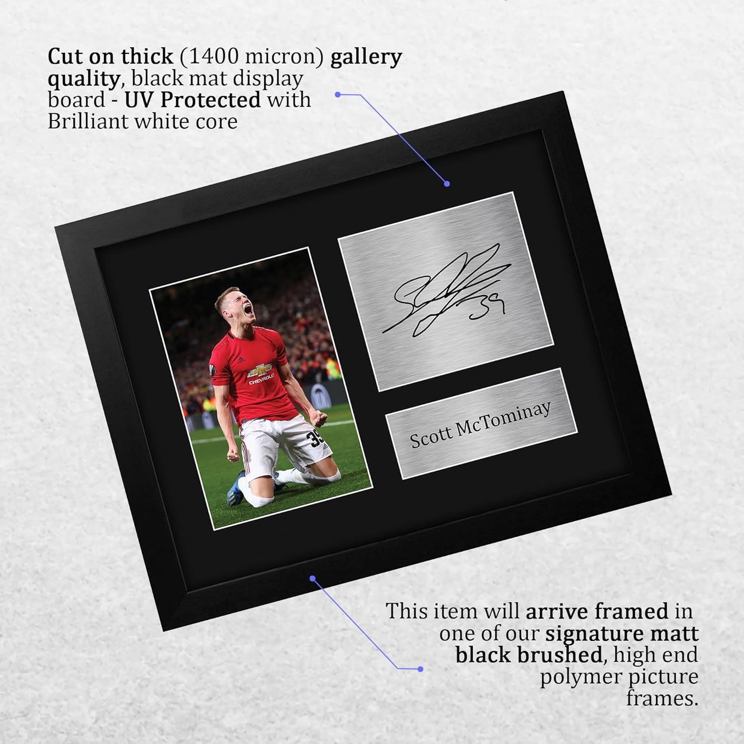 HWC Trading Scott McTominay Framed Gifts Printed Signed Autograph Picture for Fans and Supporters - US Letter Size
