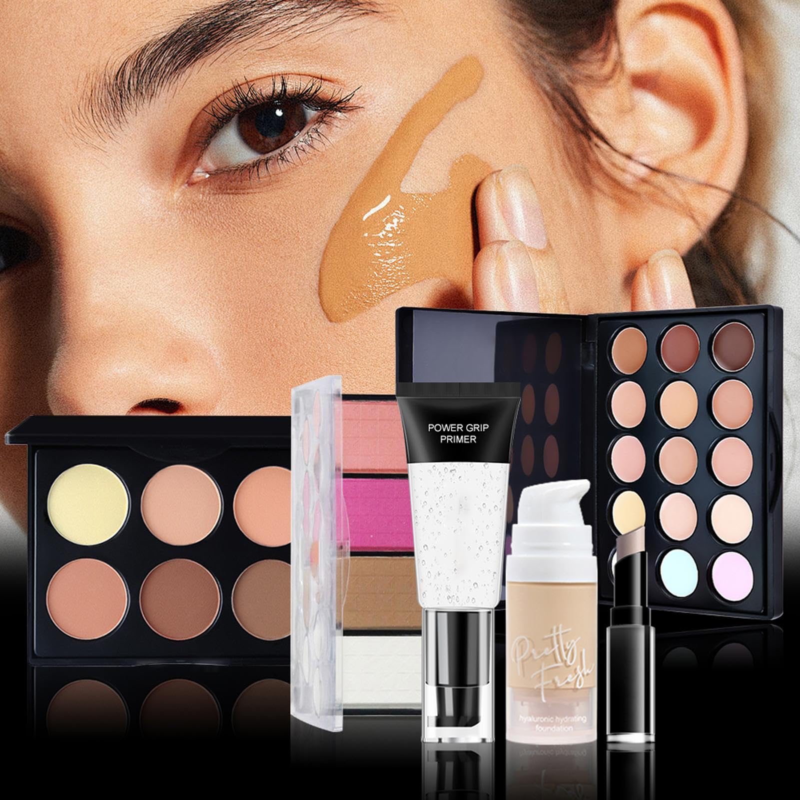 Set Per Trucco Professionale - Kit Completo Per Trucco Da Viaggio Per Estetista Da 24 Pezzi | Pacchetto Iniziale Trucco Multiuso | Kit Trucco Per Adulti Per Ragazze | Set Di Cosmetici Per Uomo E Donna