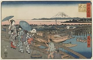 ARTTLBBS Famous Artworks Prints Poster Canvas Nihonbashi Bridge and Edo Bridge November by Utagawa Hiroshige Artwork Oil Painting for Home Decor 60x90cm