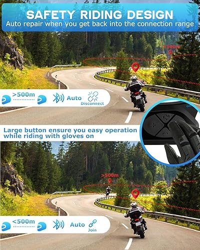 Miniatura 6 de BOYISEN NOECI GOCOM4 - Auriculares Bluetooth para motocicleta - NOECI GOCOM4 4 Riders Compartir música y conversación en grupo simultáneamente Casco