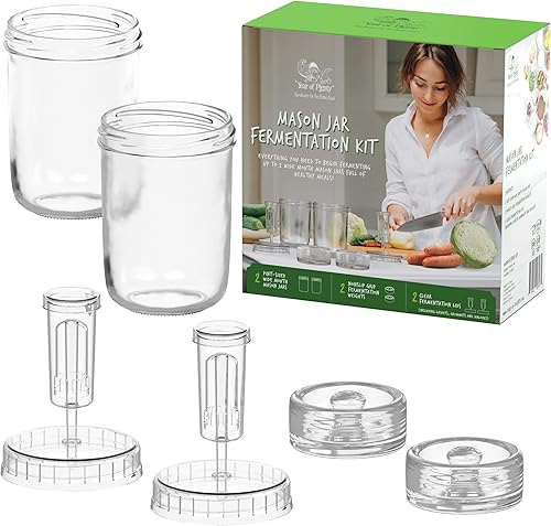 Miniatura 5 de Kit de fermentación 2 frascos de fermentación masón, 2 pesos de fermentación y 2 tapas de fermentación