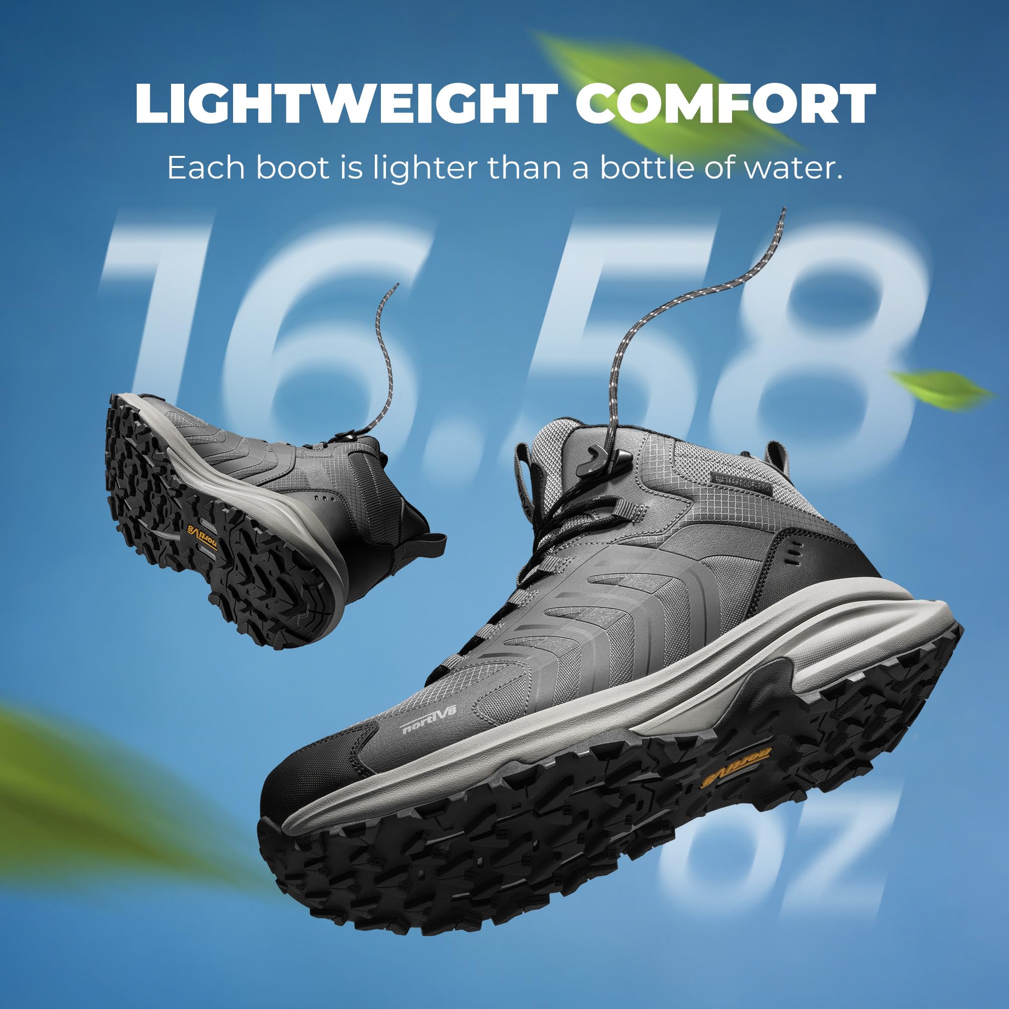 NORTIV 8 Men's Waterproof PRO Hiking Boots Lightweight Outdoor Trekking Camping Climbing Shoes for All Day Comfort Armadillo FieldLite — view 5