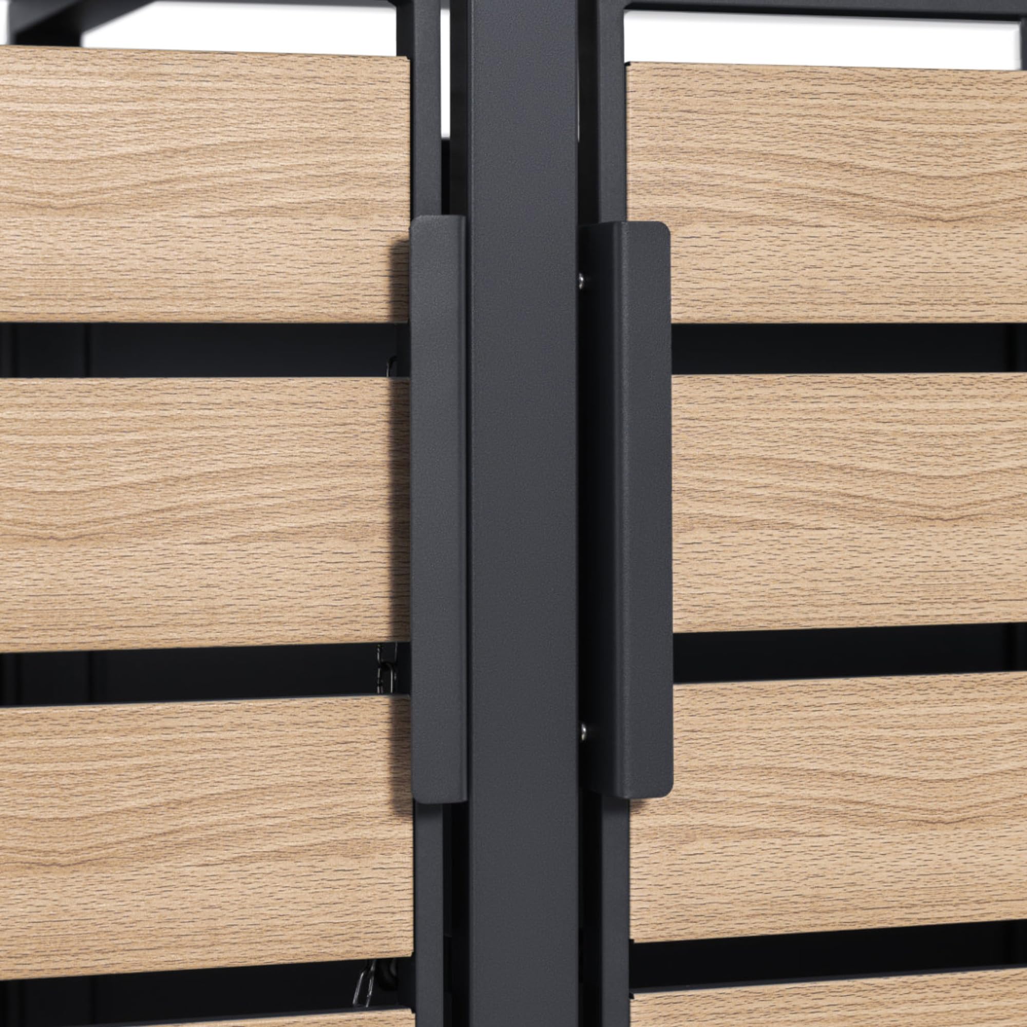 Zelsius Mülltonnenbox 4er mit Pflanzdach für 4 Tonnen | 120-240 Liter | Anthrazit RAL 7016 | Tür in Holzoptik inkl. Erweiterungsmöglichkeit | Müllbox, Aufbewahrungsbox für Mülltonnen
