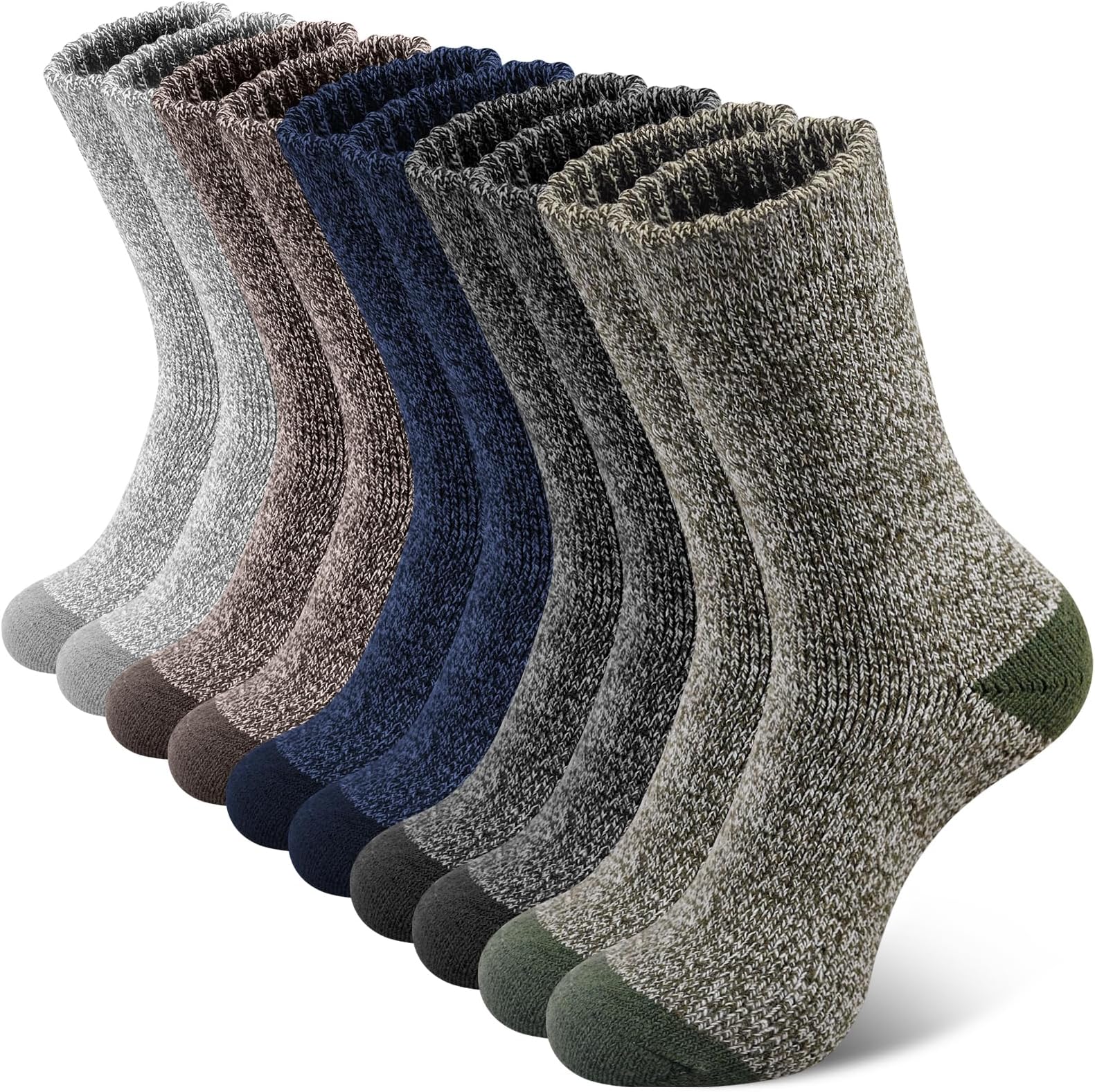 5 Pairs Merino Wool Socks for Men, Super Thick Hiking Thermal Socks for Cold Weather