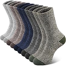 5 Pairs Merino Wool Socks for Men, Super Thick Hiking Thermal Socks for Cold Weather