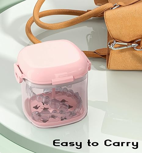 Miniatura 7 de MURRI&MURRDI Estuche de retenedores, caja de baño para dentaduras con cesta filtrante, estuche de protección bucal, taza limpiador de aparatos,