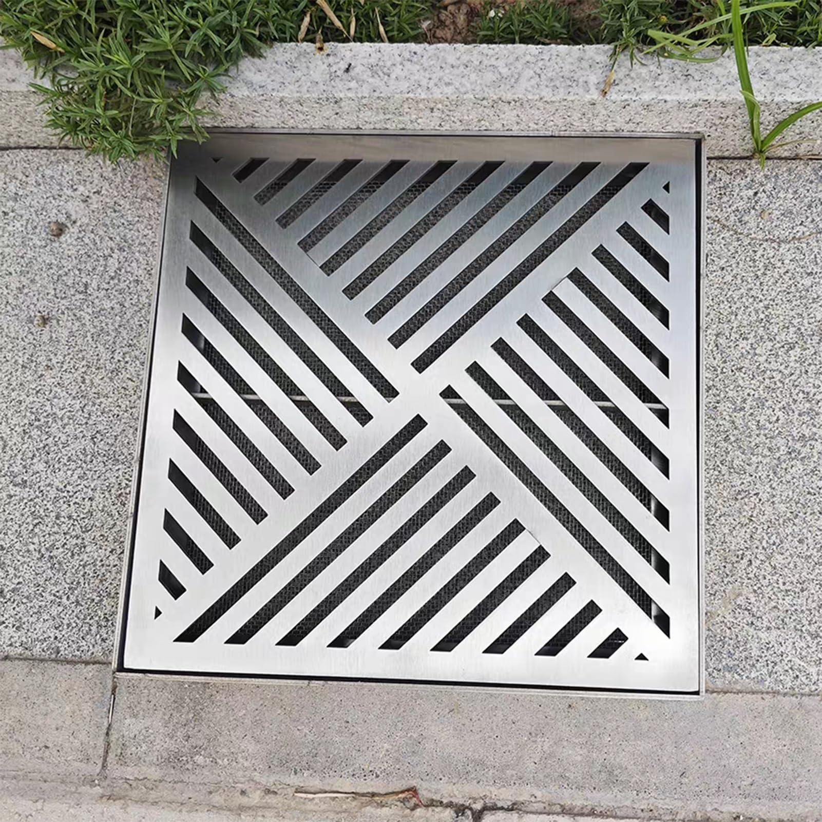 Cubiertas para Desagües Rejilla de Desagüe para Exteriores, Rejilla de Drenaje Resistente con Malla para Bloquear Los Residuos/35Cmx35Cm(13 3/4"X13 3/4")