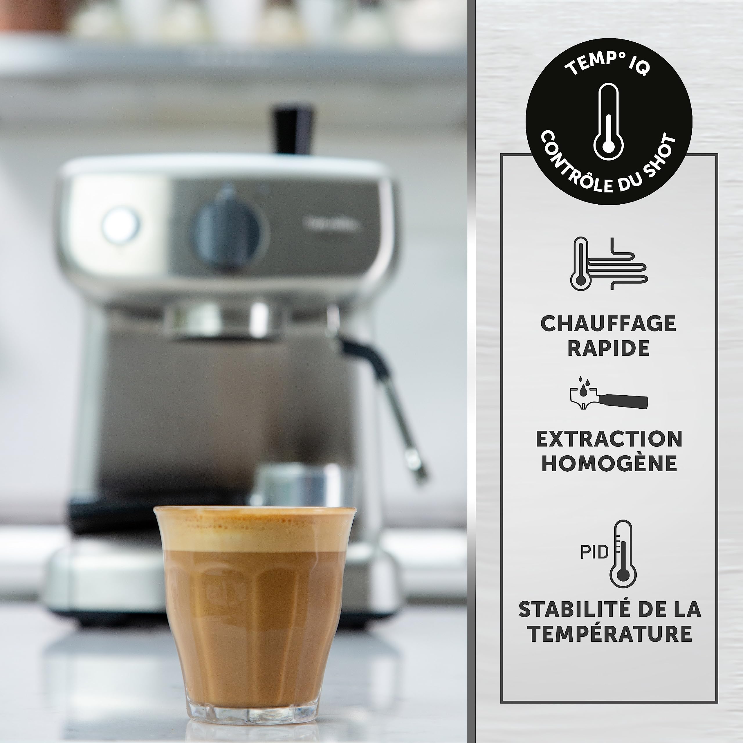 Breville Barista Mini Cafetière/machine à expresso semi-automatique | avec buse à vapeur pour faire mousser le lait & pompe italienne de 15 bars [VCF125X]
