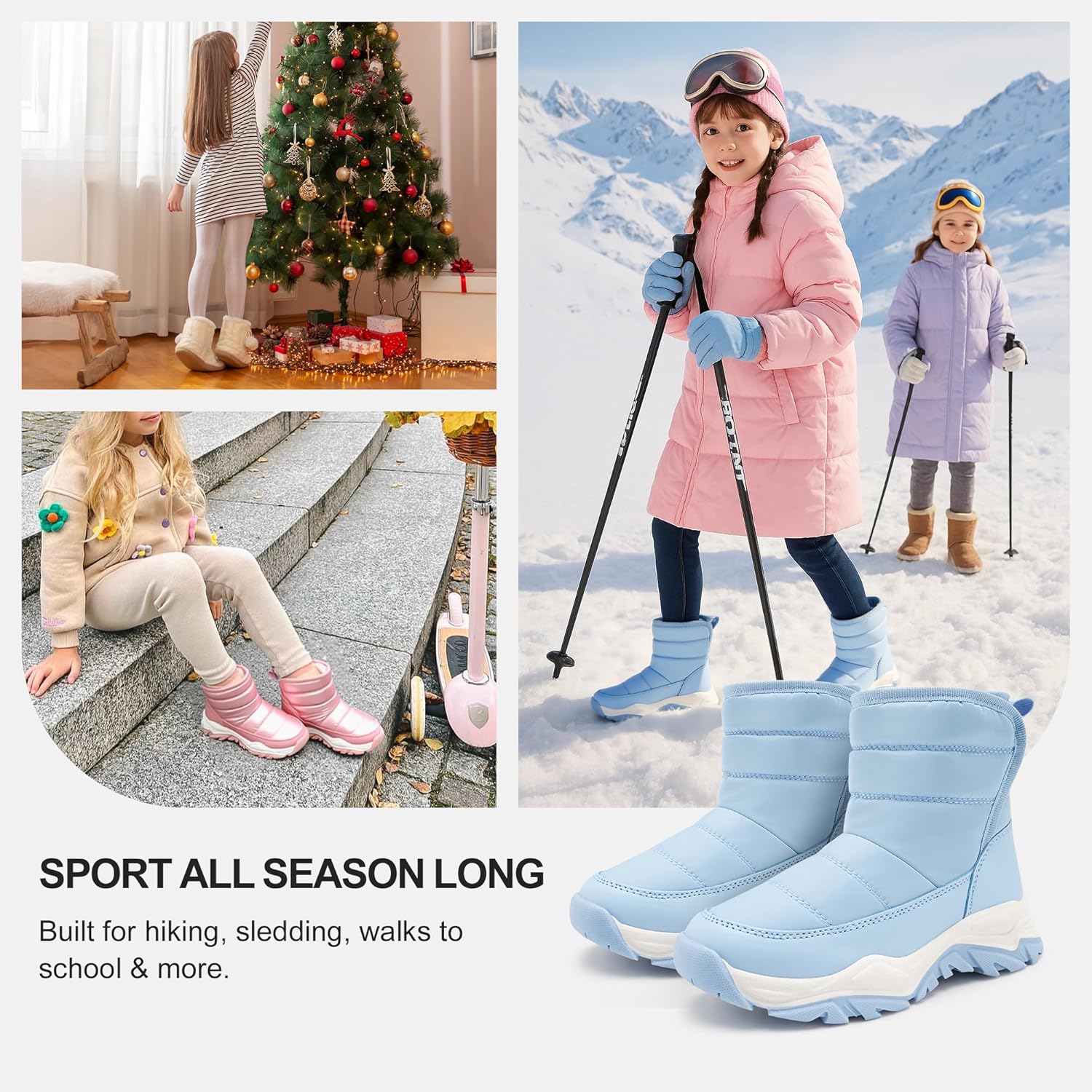 Stelle Toddler Snow Boots Boys Girls Winter Cold Weather Waterproof Non Slip Warm Shoes for Little Kids