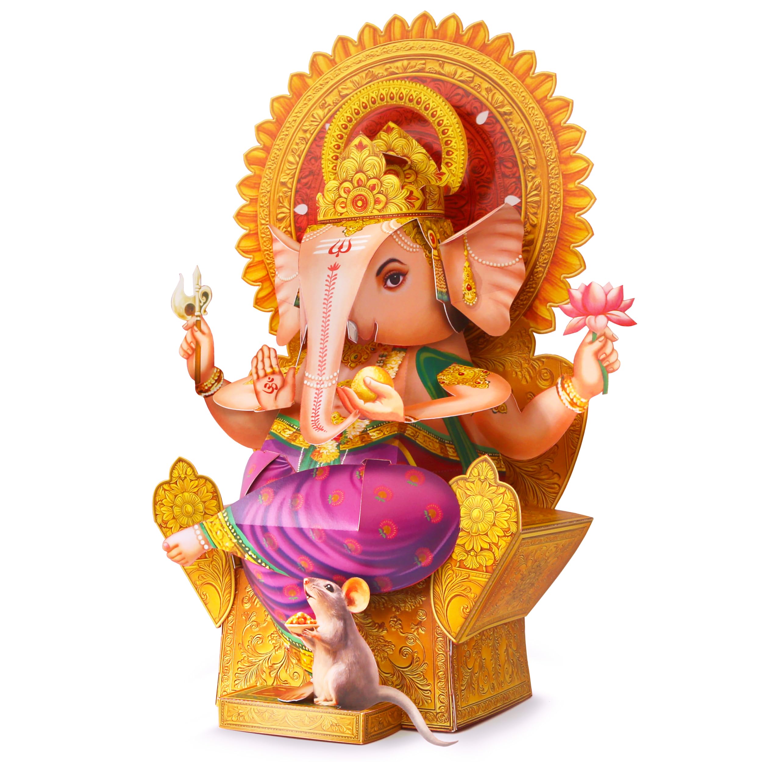 Sky Goodies DIY Paper Ganesha Idol Making Kit | 13-Inch Eco-Friendly Ganpati Murti Decoration | Pre-Cut No-Glue Ganesh Chaturthi Craft Activity for Kids & Adults