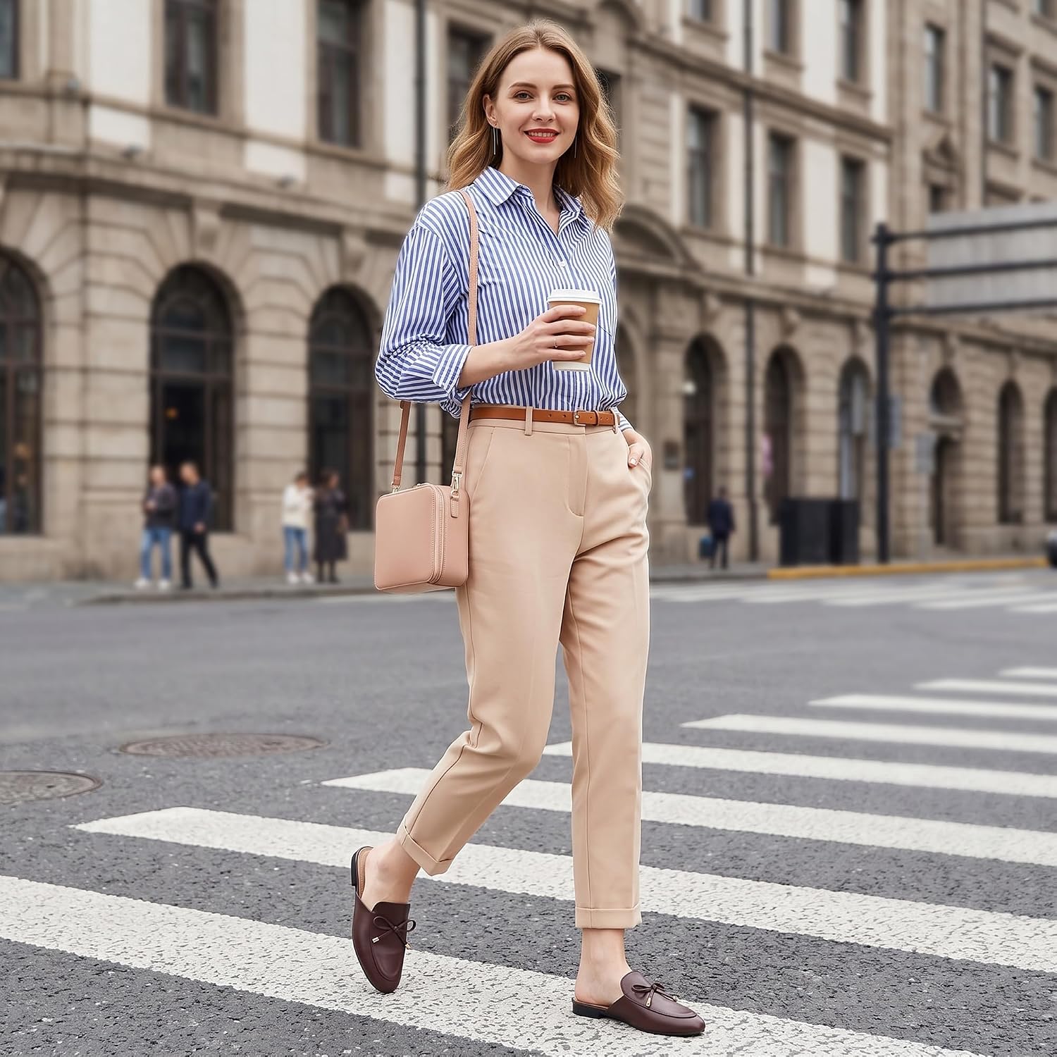 Womens Mules Slingback Flats: Comfortable Closed Toe Slip On Backless Loafers Dressy Ladies Shoes for Work Business Casual