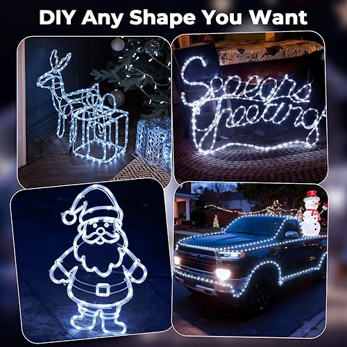 Miniatura 5 de Cuerda de luces LED de 100 pies para exteriores, impermeable, con control remoto, 8 modos y 4 luces de cuerda de brillo para exteriores, jardín,