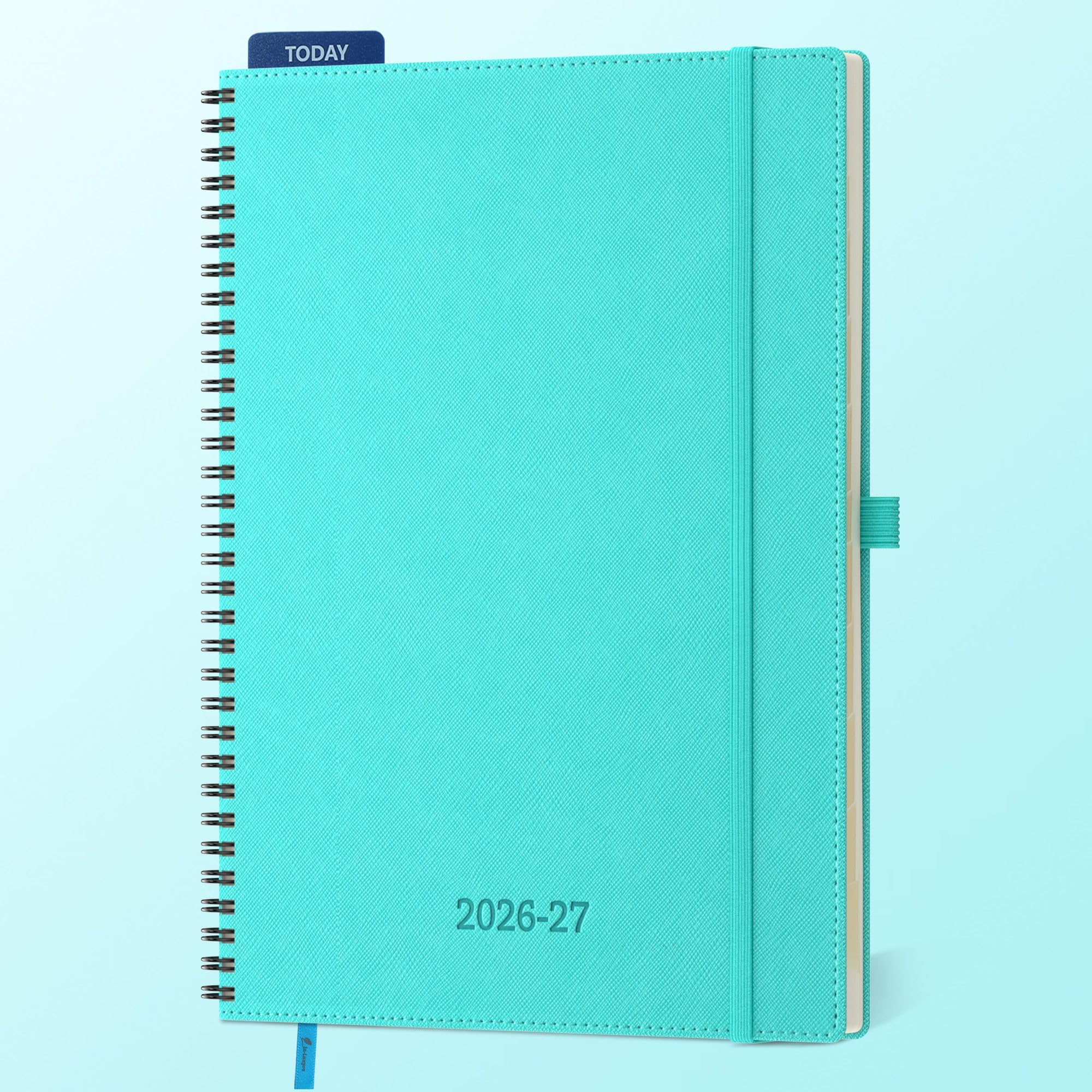 IN-LUXPRO Academic Diary 2026-2027: A4 Week to View (29x21.5 cm) 18 Months(Jul'26 - Dec'27) Spiral Weekly & Monthly Planner with Month Tabs & Inner Pocket, Expenses/Note Pages, PU Leather Light Blue โ image 1