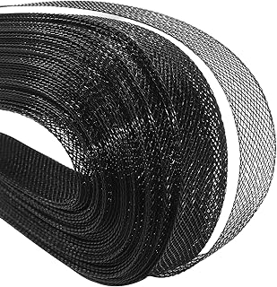 Jiozermi 50 Yard Stiff Horsehair Brai for Sewing, Horsehair Braid Trim for Boning Sewing Wedding Dress Dance Gowns Decoration Dress Shaping Trimming(1 Inch, Black)