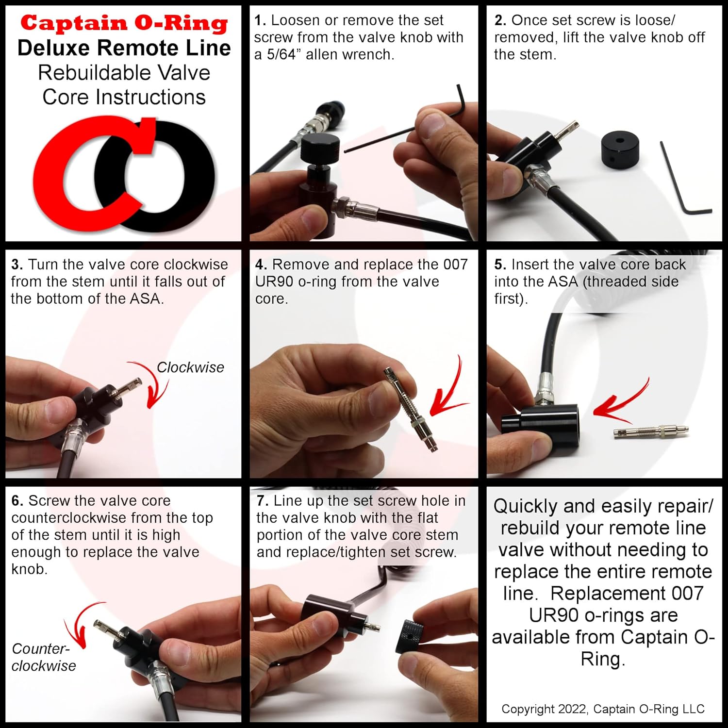 Captain O-Ring Deluxe Remote Line for Paintball High Pressure Air (HPA) / CO2 Tanks (Universal fit for All Paintball Markers)