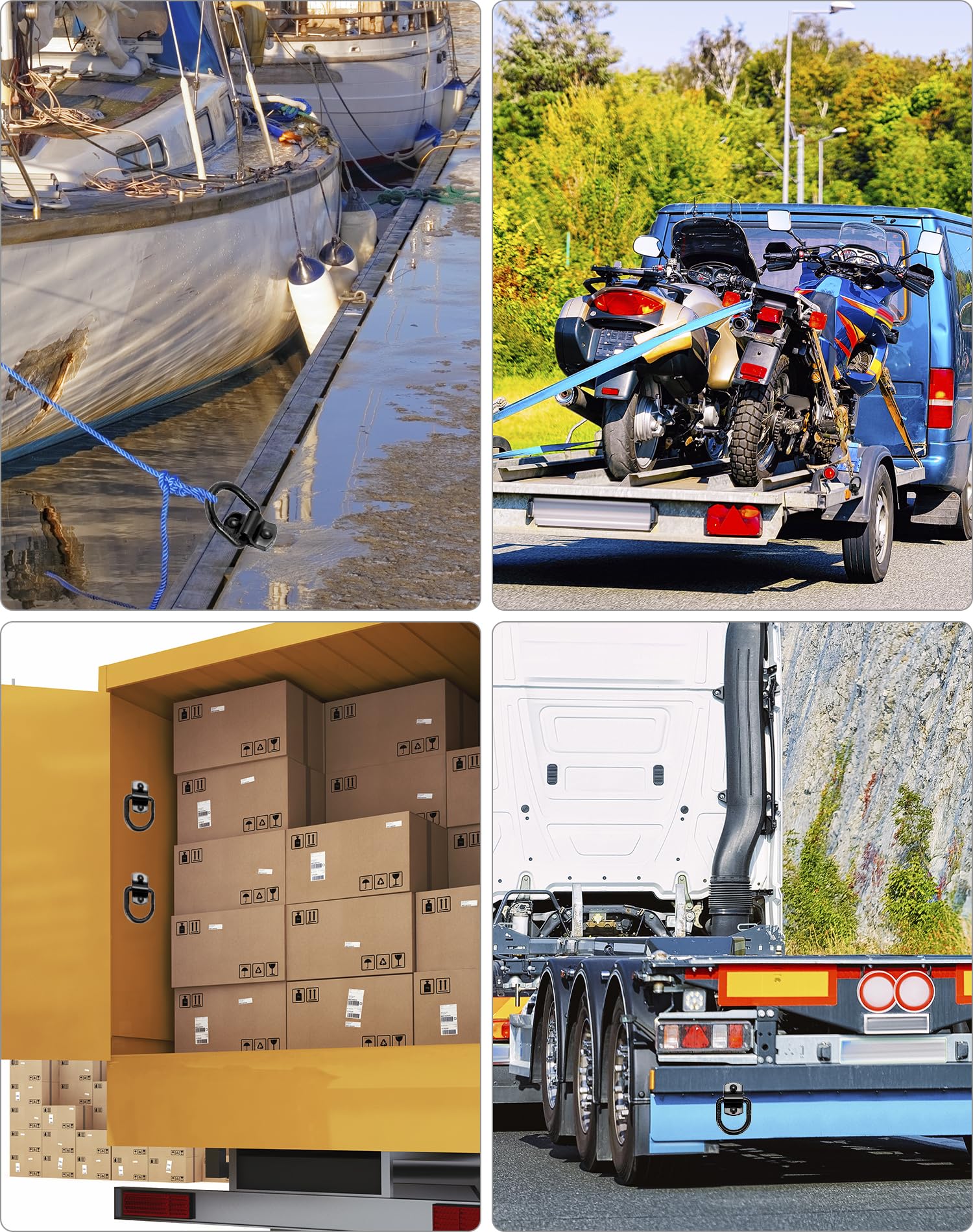 LST Zurröse Für Bootstrailer - Mit Montageplatten & M10 Schrauben Für Ladungssicherung