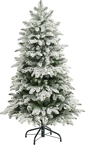 Miniatura 3 de Nearly Natural Árbol de Navidad artificial de abeto de Carolina del Norte de 4 pies con 250 luces blancas cálidas y 779 ramas flexibles