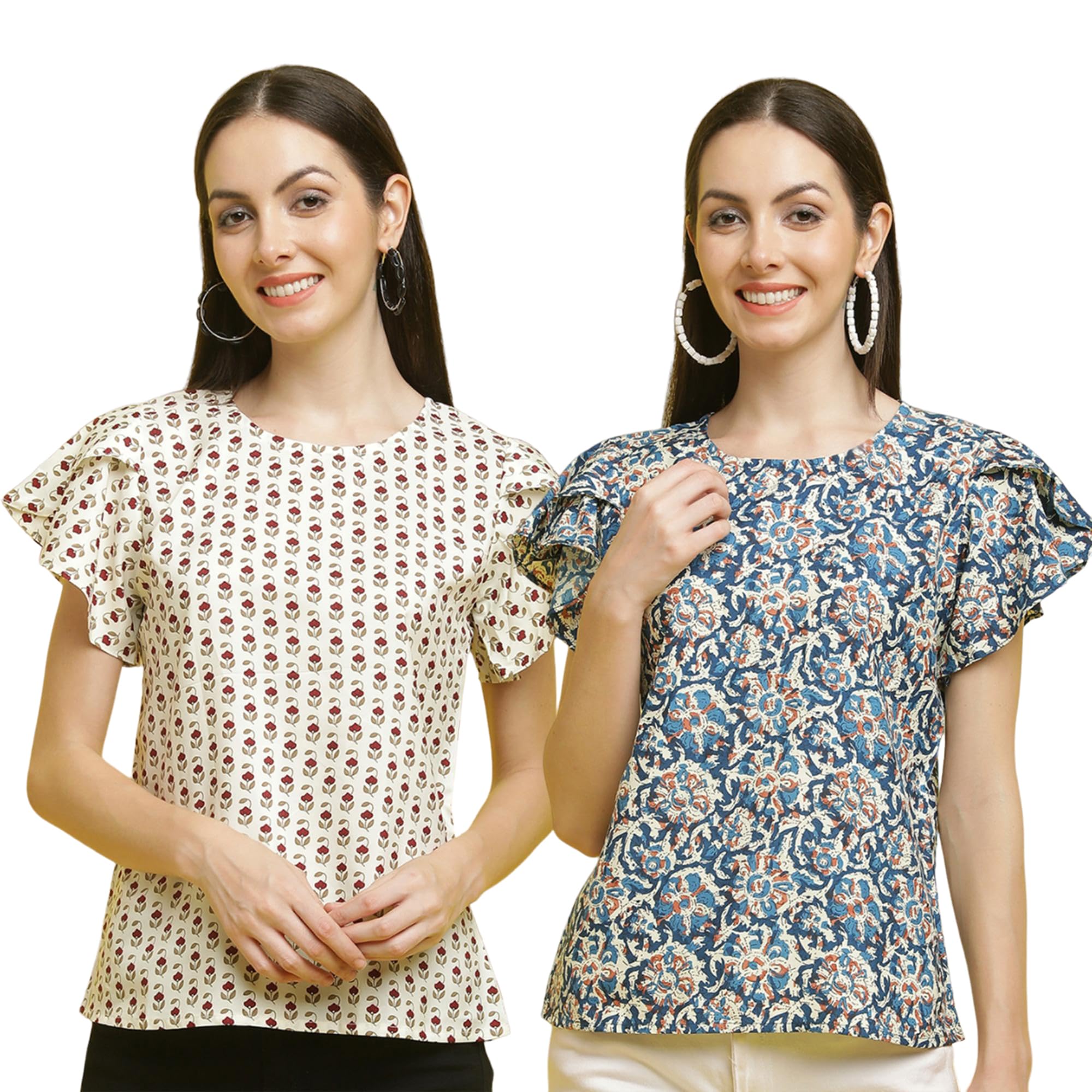 poshyaa Women's Floral Regular Tunic Shirt-picture-23