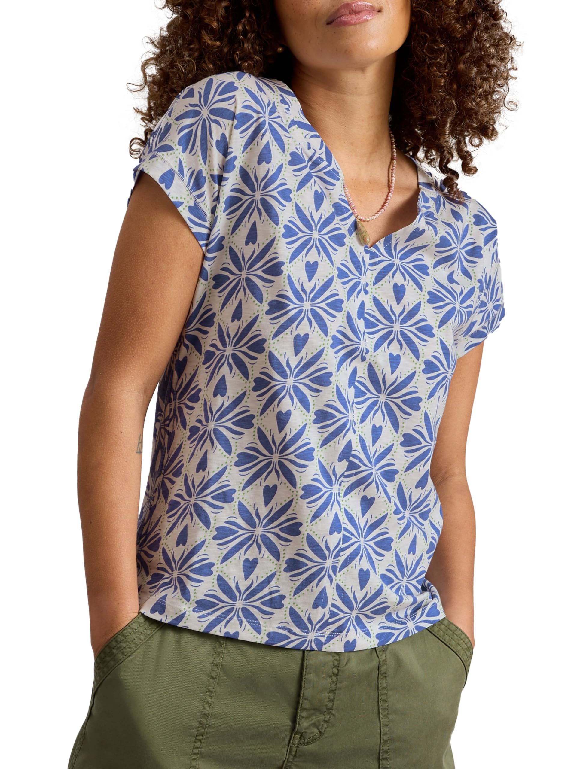 White Stuff Women's Nelly T-Shirt (Pack of 1), Blue Mlt, 10