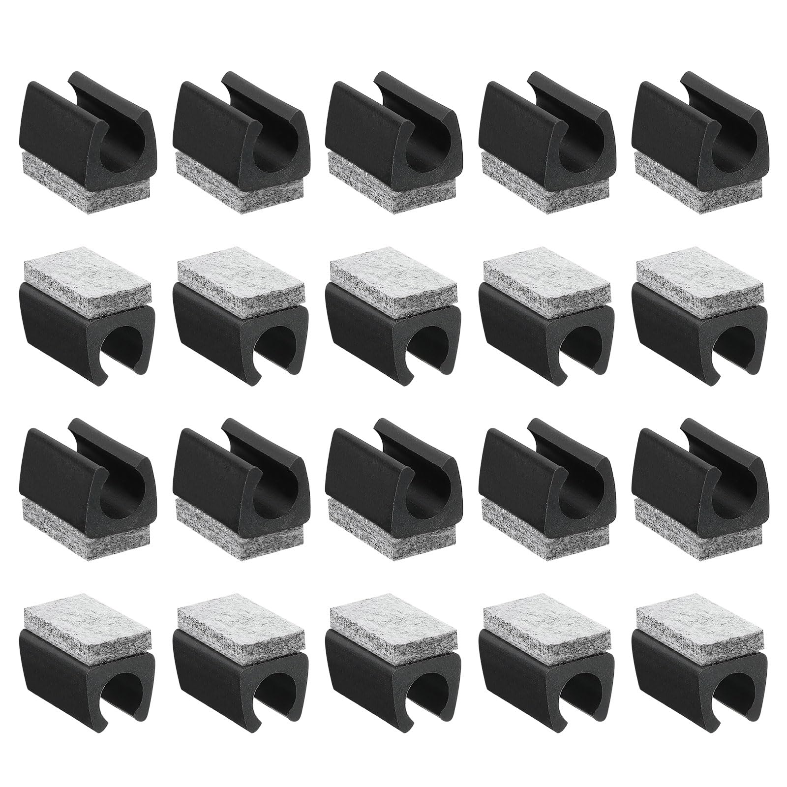 Tapas para patas de silla sourcing map de 14mm en forma de U con fieltro negro, 40 piezas