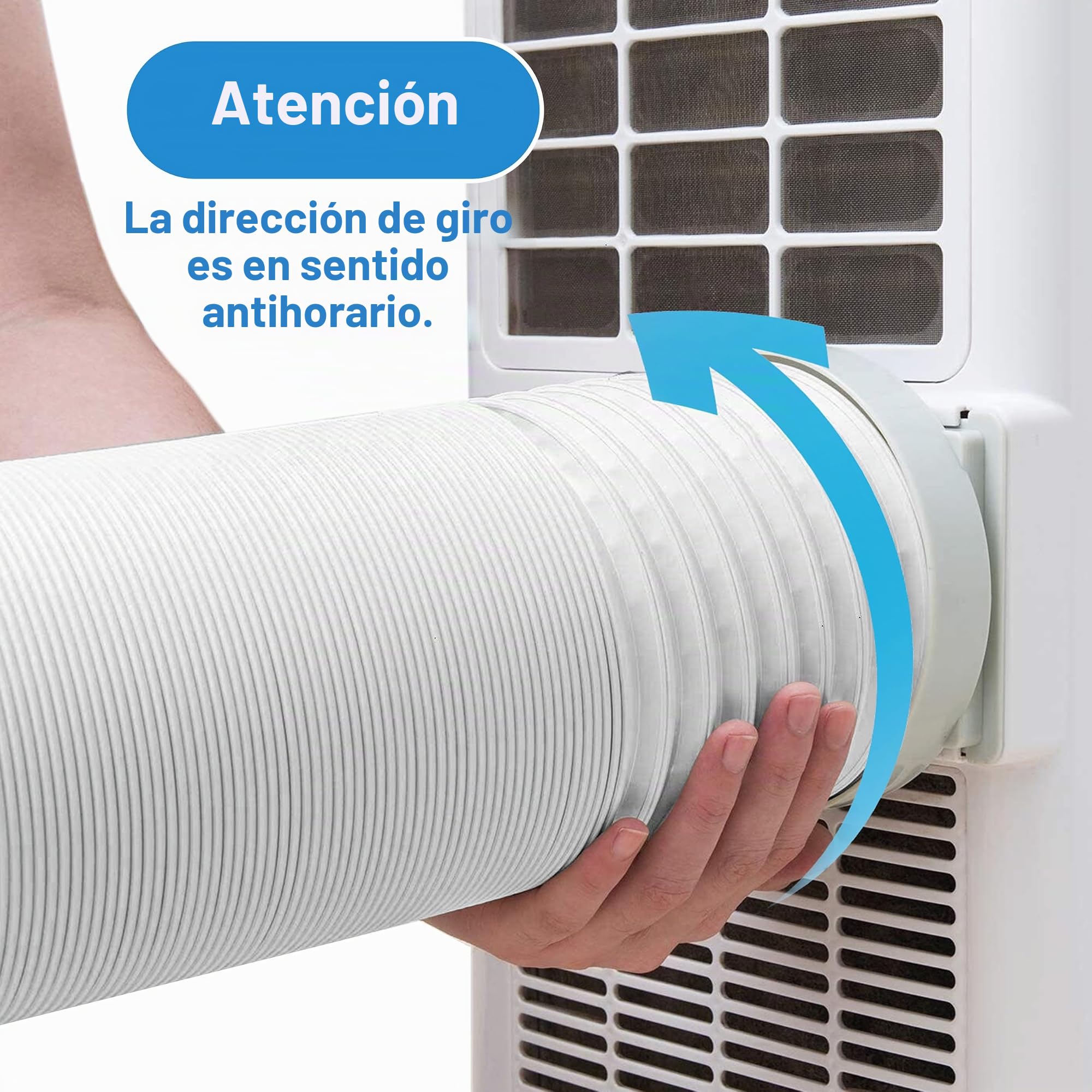 Hon&Guan Tubo Aire Acondicionado Portatil 150mm/135mm Interior Hasta 2 m, Ventilación Climática Manguera Alargadora Flexible,en Sentido Antihorario Material PP Resistente (Φ15cm/Longitu 2M)