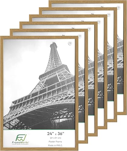 Vista 182 de FrameWorks Marco para póster de madera de 18 x 24 pulgadas, marcos clásicos de color negro mate con vidrio acrílico inastillable, fotos, pósters