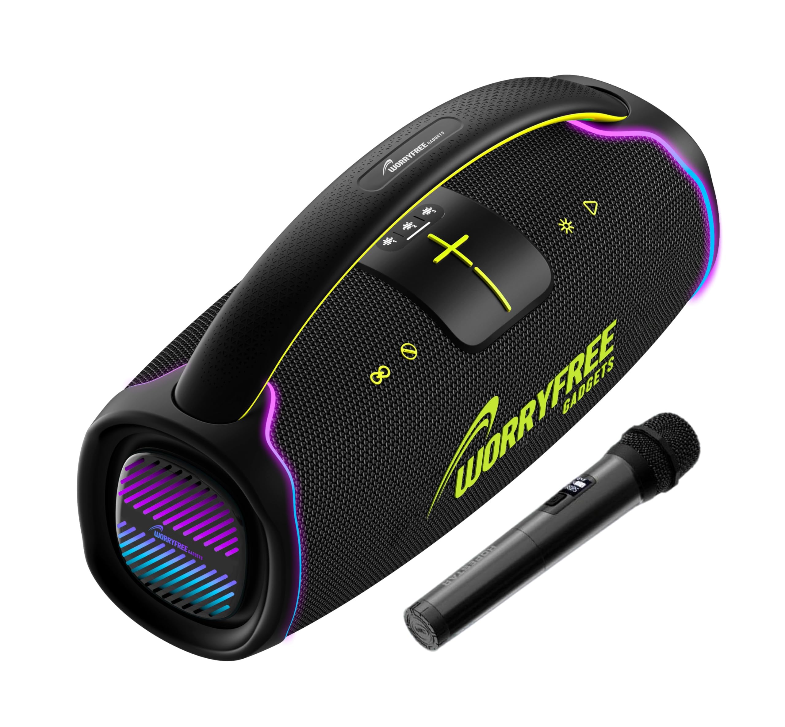 Amazon.com: 300W Portable Speaker with Handle & Microphone (Black