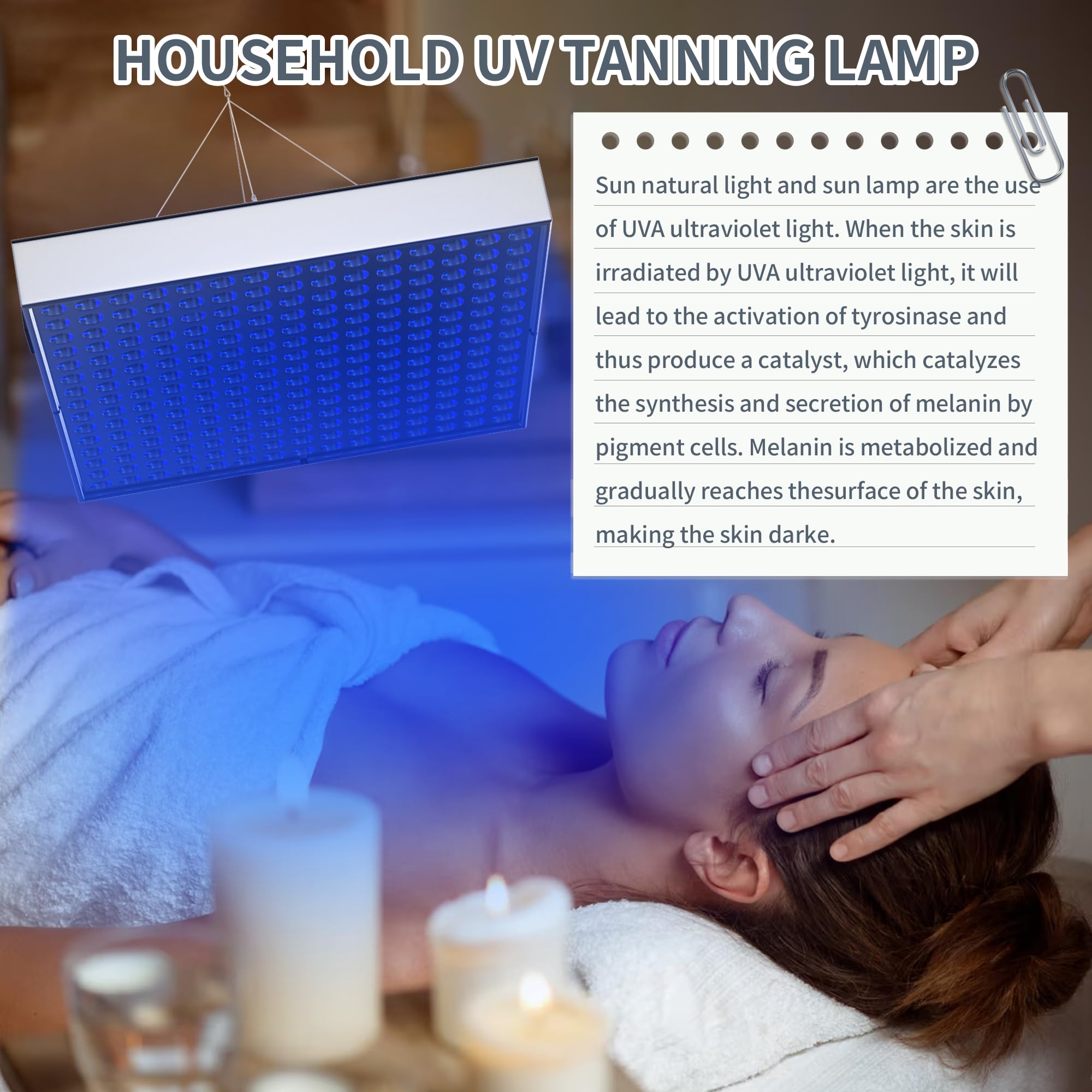 Bräunungslampe für Zuhause,225PCS 460NM Solarium Für Zuhause,Gesichtssolarium Faltbares Seinstellbares Ständer Und Aufhängbare Haken,Gesichtsbräuner Solarium Für Zuhause Für Körper&Gesicht