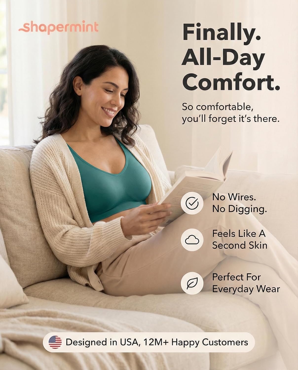 SHAPERMINT Wireless Bras for Women No Underwire – Small to Plus Size Bralettes with Support and Natural Lift - Image 2