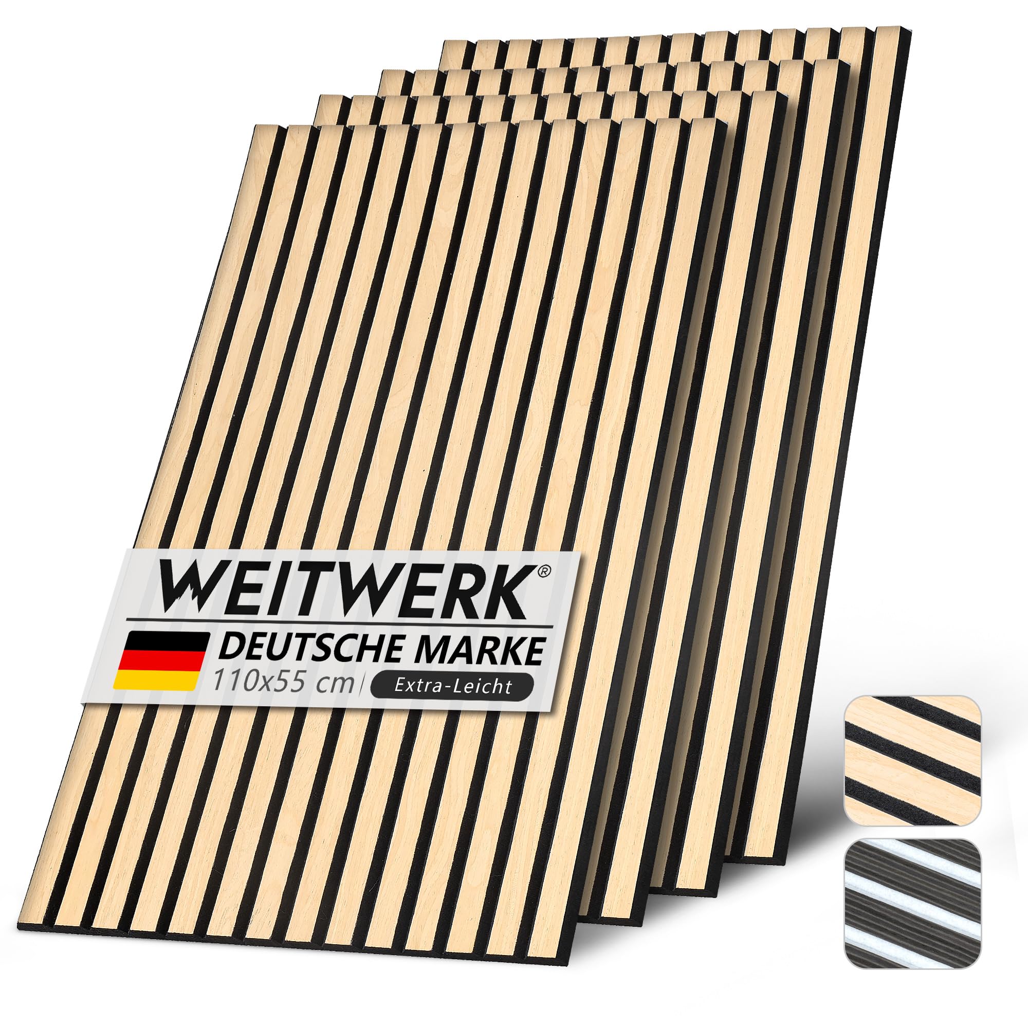 Leichte Paneele für Camper Ausbau, Wohnmobil & Van | Filz Verkleidung 4er-Set | 2,42 m² Gesamtfläche | nur 1 Kg / Panel & schallisolierend| Ideal für Innenausbau