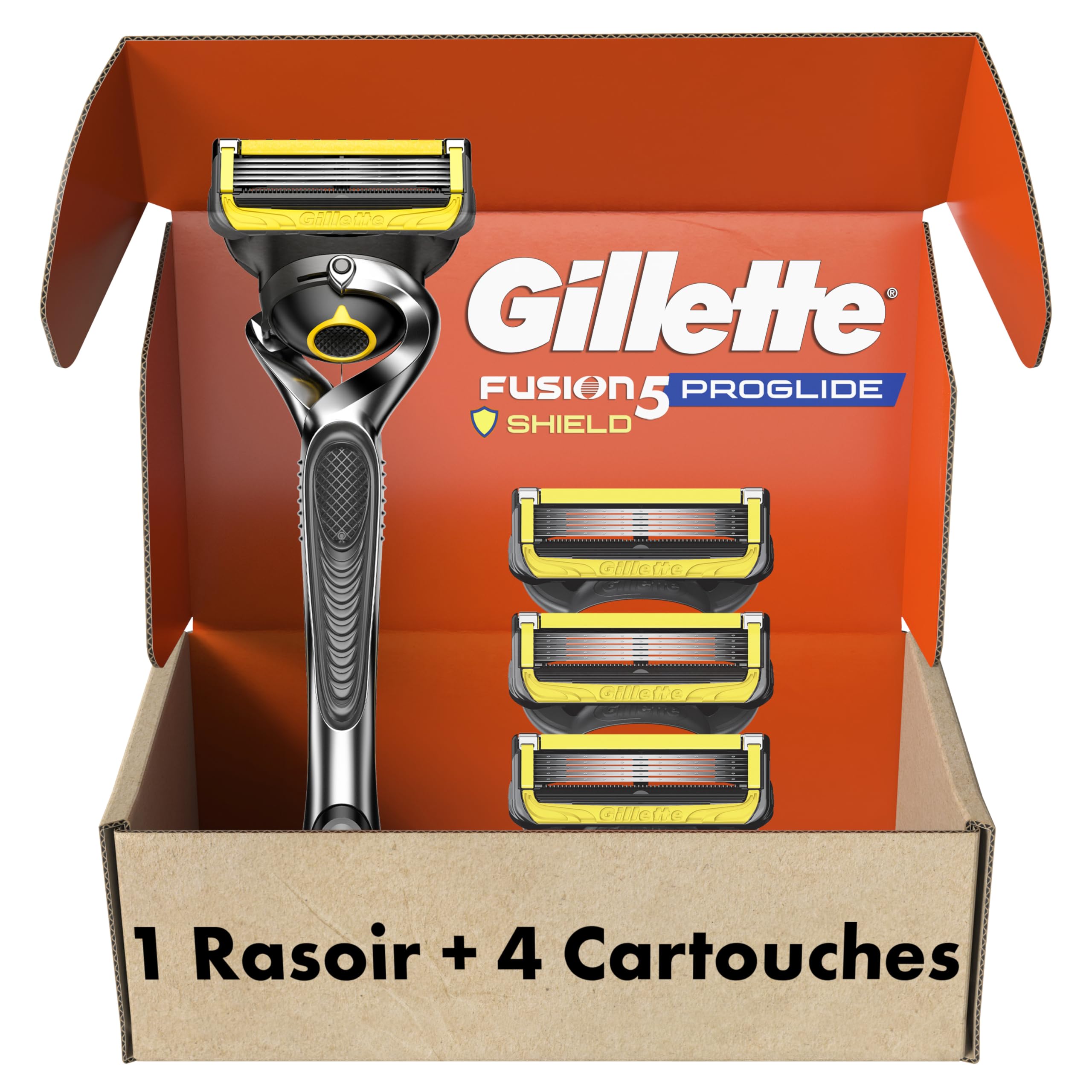 Gillette - ProGlide Shield Men's Razor, 1 Handle and 4 Refills