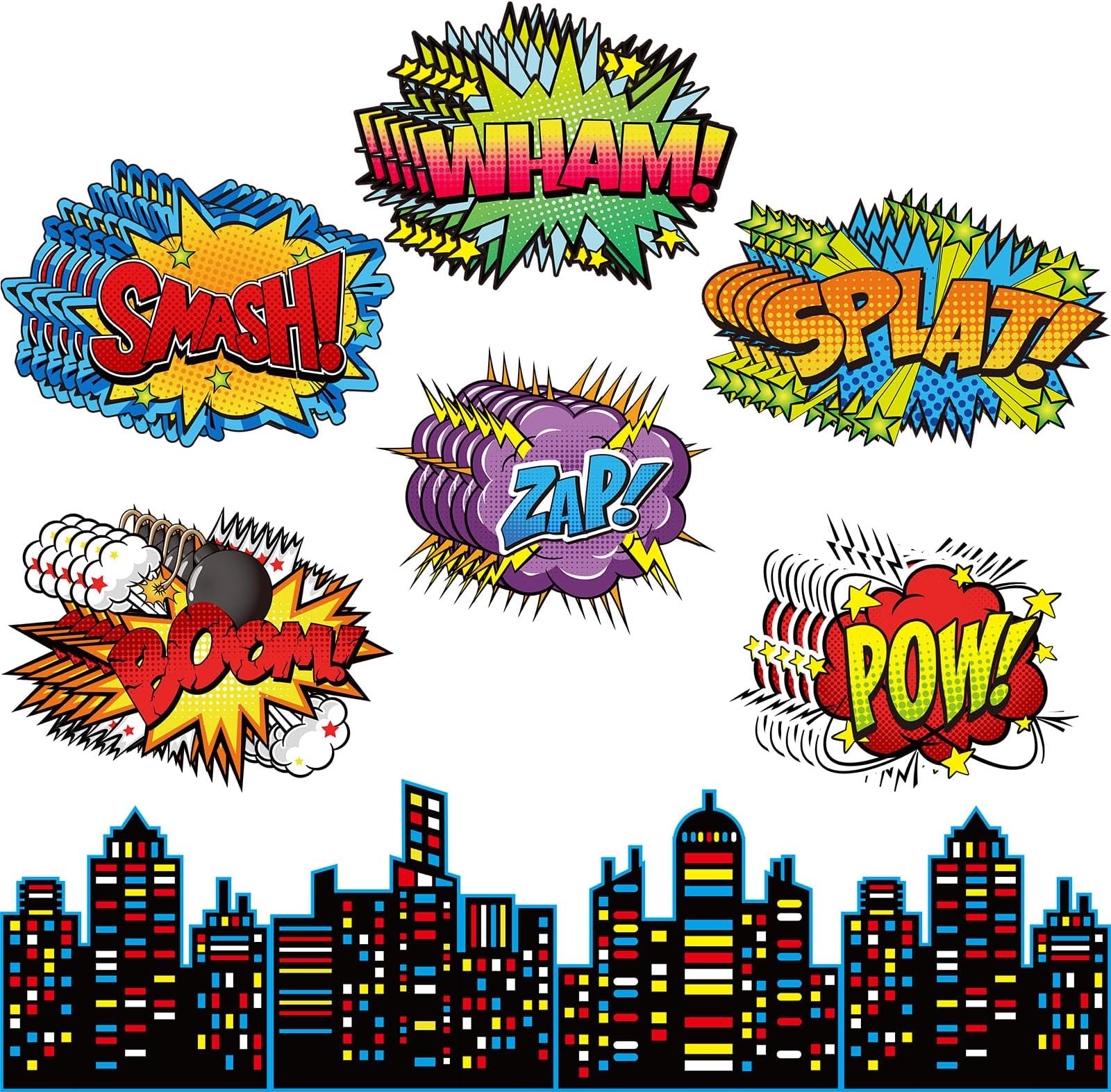 9 Pcs Hero Classroom Decorations Bulletin Board Set Fun Hero Sign Cutouts Signs Paper Cardboard Cutouts Party Decorations for Birthday Party School Classroom Wall Decor